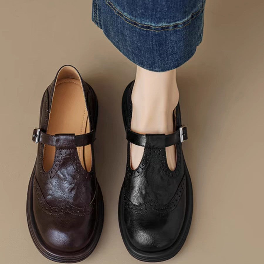 Élégantes Mary Janes en Cuir